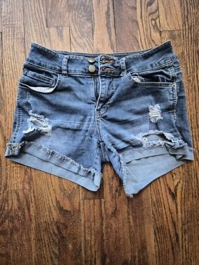 Rue21 Distressed Denim Shorts Size 6 Frayed Hem Festival Summer